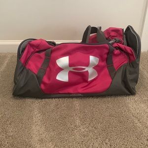 Pink & Gray Under Armour Duffel Bag